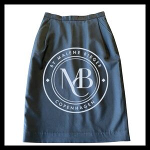 Vintage By Malene Birger Black Pocket Knee Length Pencil Skirt (4)